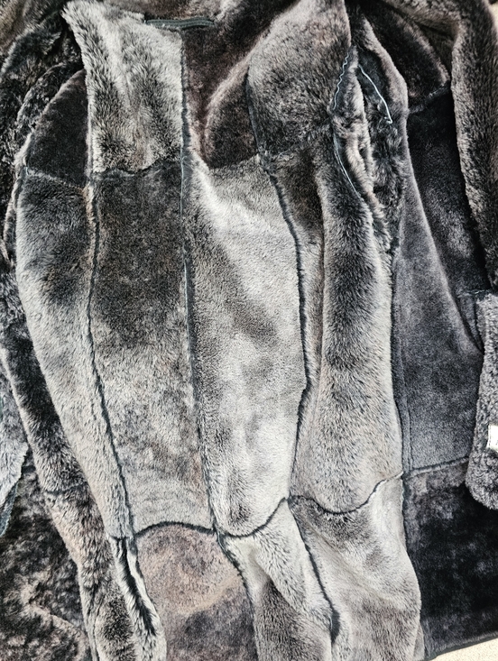 Jekel Vintage Black Sheepskin Suede Shearling Coat with Fur Lining Size 12 - Picture 9 of 12